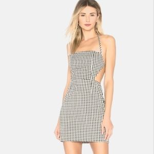 Superdown Gingham Cutout Tieback Dress